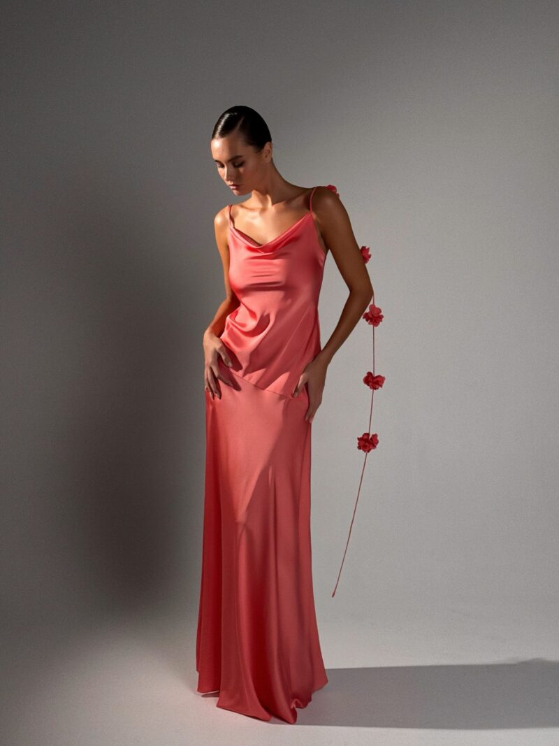 Платье Maxi Flower Coral