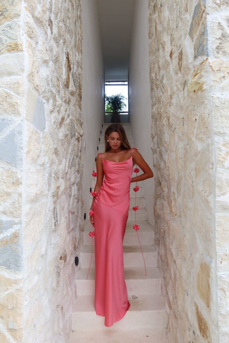 Платье Maxi Flower Coral