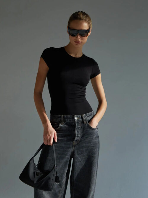 Боди SASHA Black Rib